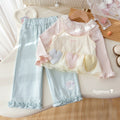 Girls' Floral Tee and Lace Tank 3-Piece Set