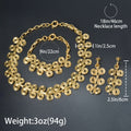 Overseas Fashionable Middle East Jewelry Geometric Round Cutout Western Retro Necklace Bracelet Set Earrings Set