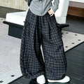 Girls' Lapel Zip Top Plaid Pants Two-Piece Set