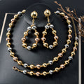 EU/US Import Statement Design Detail Long Style Colorful Unique Personality Asymmetric Beaded Necklace Bracelet Set Earrings Set