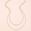 Western Metal Choker Round Bead Snake Chain Double-Layer Necklace Women Simple Personality Fashionable Geometric Clavicle Chain N6049