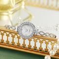 Overseas Eight Lettering Shape Fashionable Rhinestone Ladies Watch Women Quartz Watch Adjustable Bracelet Watch Temu