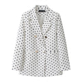 Women's Fall Korean School Loose Blazer + Top 2026 | Casual Blouse - Houndstooth Pants