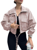 Women's Fall Cropped Jacket 2026 | Trendy Jacket - Khaki