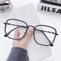 Cream White Prescription Glasses Frame Women With Rx Anti-Blue-Light Photochromic Glasses Bare Face Big Frame Display Face Slim Plano