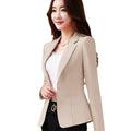 Women's Fall Korean Casual Fitted Blazer + Top 2026 | Casual Blouse - Khaki