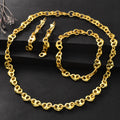 Overseas Middle East Jewelry Gold Heart Pig Nose Necklace Bracelet Set Earrings 3-Piece Set Niche Design Versatile