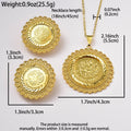 Western Geometric Round Brand Carved Set Sunflower Cutout Lace Pendant Earrings Necklace Set Design Style