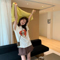 in stock! limited time discount summer new age-reducing apple puppy cartoon print loose short-sleeve