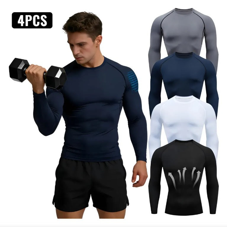 european size tight-fitting long-sleeved men's sports running sports training basketball bottoming t