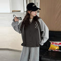 Girls' Contrast Hooded Zip Cardigan - Lace Trim Hem