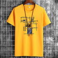 white large size men's short-sleeved t-shirt new half-sleeved clothes trendy body shirts for men and