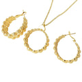 Overseas Bohemian Breeze Pair Band Round Beaded Pendant Necklace C Type Beaded Earrings Light Luxury 2-Piece Set