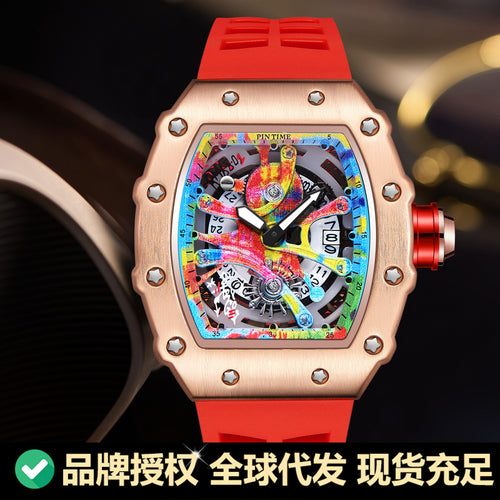 Swiss Brand Watch Men Overseas Mechanical Graffiti Quartz Watch Cutout Trendy Mens Watch Premium Waterproof