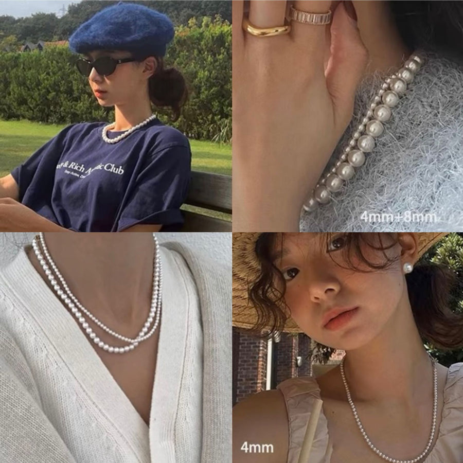 Korean Minimalist Pearl Necklace - view 3