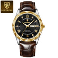 Swiss Brand Waterproof Glow New Mens Watch Leather Band Quartz Watch Live Export Bestseller Drop Ship