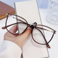New Anti-Blue-Light Reading Ultra-Light Bare Face Crystal Big Frame Glasses Women Artsy Frame Hyperopia Glasses Versatile Plano