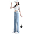 Women's Slim Tencel High Waist Straight Jeans