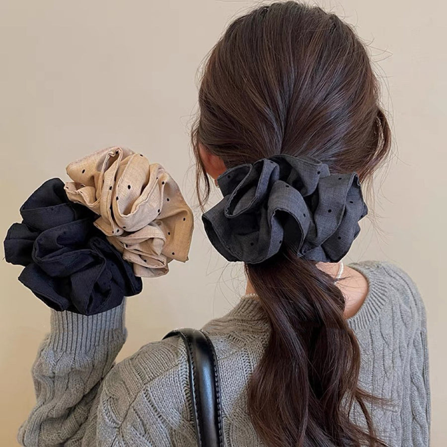 Korean Satin Polka Dot Scrunchie - view 4