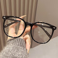 Big Frame Anti-Blue Plano Women Can Fit Prescription Personality Retro Glasses Square Frame Bare Face Wear Jewelry Glasses Frame