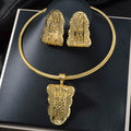 EU/US Import Creative Geometric Leaves Cutout Pendant Multi Style Chain Necklace Earrings Set 2-Piece Set Women
