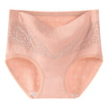 pure cotton mid-high waist plus size women's underwear lace cotton crotch plus fat enlarged briefs m