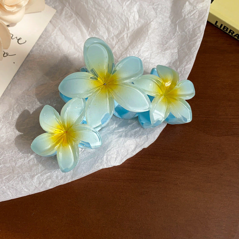 Gradient Frangipani Flower Hair Claw Clip - view 8