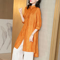 Summer Ethnic Fashion Plus Size Tencel Linen Cotton Loose Long Wide Leg Pants + Shirt 2-Piece Set