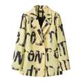 Women's Fall Korean School Loose Blazer + Top 2026 | Casual Blouse - Houndstooth Pants