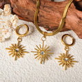 Overseas Pro Supply New Light Star Pendant Accessory Rhinestone Necklace Earrings Set 2-Piece Set Western Niche Jewelry Wholesale