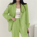 Women's Fall Korean Casual Petite Blazer Set 2026 | 2 Piece Outfit Set - Black Set