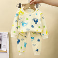 children's underwear pure cotton set autumn new boys' autumn clothes and long johns baby pajamas gir