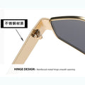 2026 New Quilted Shape Sunglasses Niche Design Style Asymmetric Influencer Street Snap Premium Polygon Sunglasses