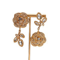 Vintage Rhinestone Flower Stud Fashionable Personality Accessory Set Imperial Western Retro Elegant Drop