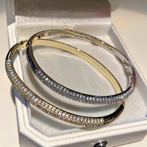 Cross-Border Hit New Starry Sky Bangle Light Luxury Fashionable Cubic Zirconia Row Crystal Hand Jewelry Item Niche Design Bracelet Wholesale