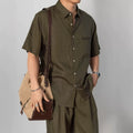 Nengmeng American Retro Lyocell Short Sleeve Set
