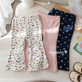 Girls' Cartoon Print Flared Wide-Leg Pants