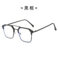 New Import Metal Pair Bridge Anti-Blue Plano Men Artsy Retro Browline Photochromic UV-Protection Glasses