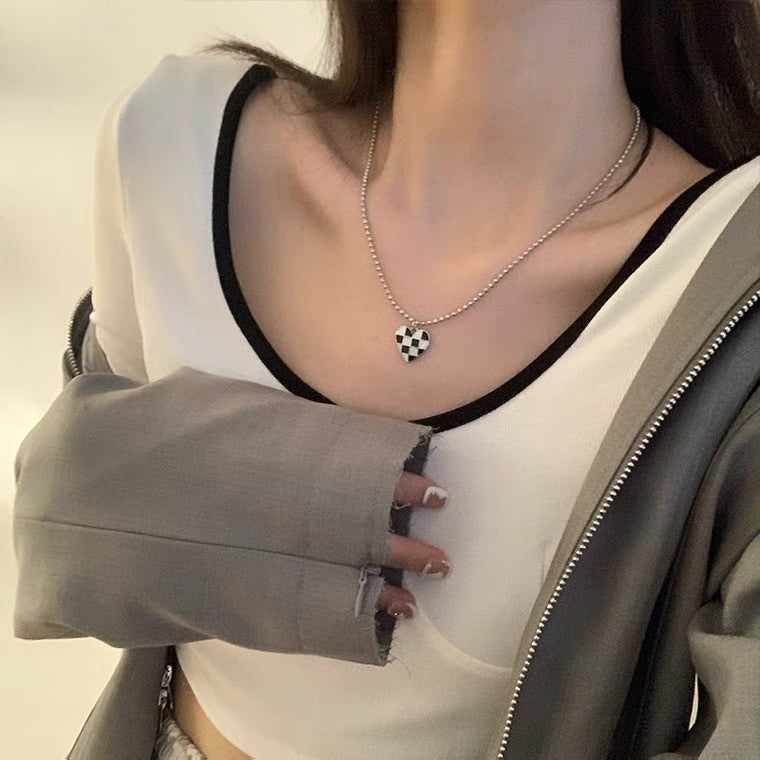 Korean Minimalist Silver Bow Pendant Necklace - view 8
