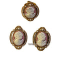 Vintage Earrings Height Stock Imperial Breeze French Maiden Portrait Stud Retro Heavy-Duty Luxury Ring Jewelry Set