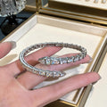 Overseas Bestseller Full Diamond One-Piece Snake Bangle Women Light Luxury Elegant Grid Snake Bone Bangle Premium Snake Shape Bracelet