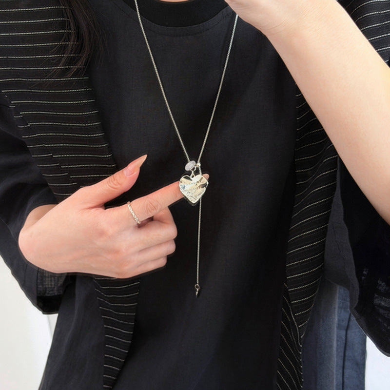 Korean Resin Heart Pendant Necklace - view 3