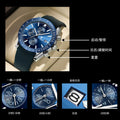 Swiss Brand Waterproof Glow Multifunction Mens Watch Silicone Band TikTok Live Export Bestseller Drop Ship