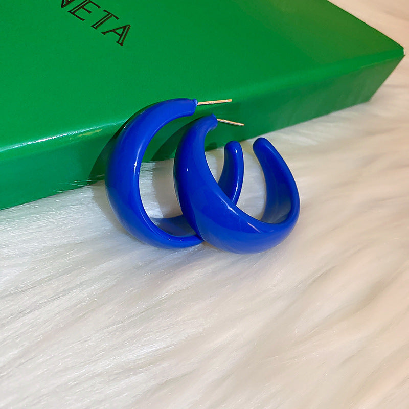 Klein Blue Flower Heart Geometric Earrings - view 12