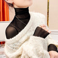 Women's High Neck Lace Sheer Top