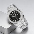 New Polygon Mens Watch Fashionable Formal Sand Texture Glow Date Steel Band Quartz Watch Factory Direct