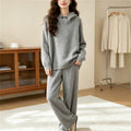 Fall-Winter Relaxed Knit Wool Sweater + Pants + Top 2-Piece Set