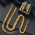 Overseas Western Bold 3-Piece Set No Fade Line Wrap Chain Necklace Bracelet Set Earrings Set In Stock