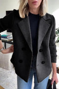 Women's Spring Fashion Elegant Wool Patchwork Jacket 2026 | Trendy Jacket - Brown