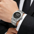 Cross-Border Hit Fashionable Personality Numbers Mens Watch Simple Trendy Glow Waterproof Steel Band No Engrave Degree Quartz Watch